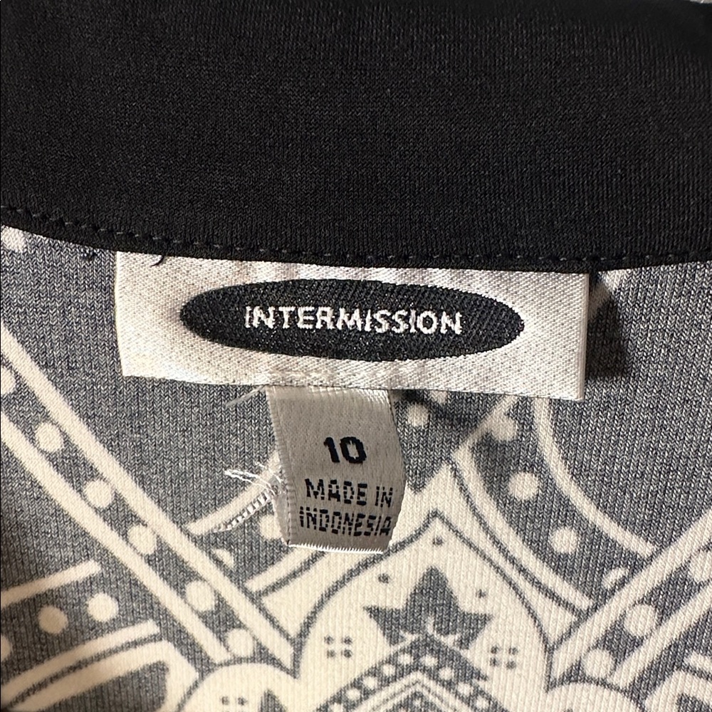 Intermission Blue Black White Sleeveless Geometric‎ Print Sheath Dress - Picture 2 of 4